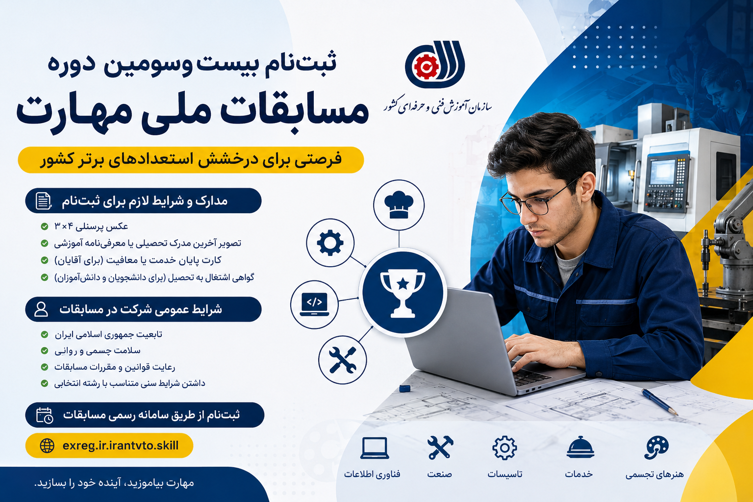 مسابقات ملی مهارت؛ فرصتی برای درخشش استعدادهای فنی و تخصصی